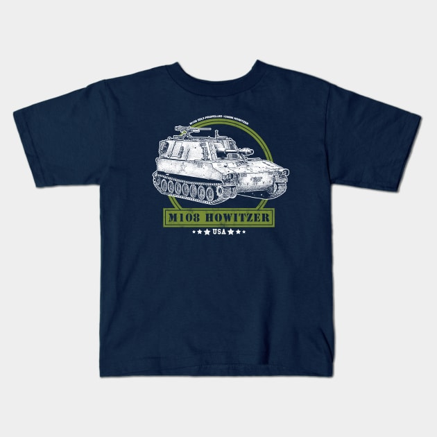 M108 Howitzer SPG Kids T-Shirt by rycotokyo81